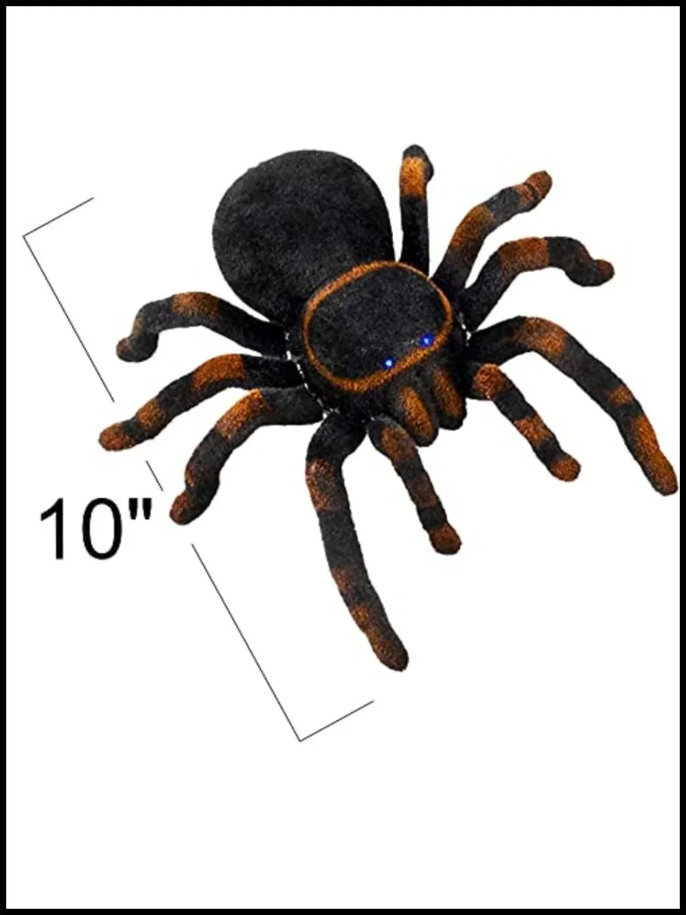 Remote Control Spider Toy w/ 8 Moving Legs, Flocking Skin, LED Eyes